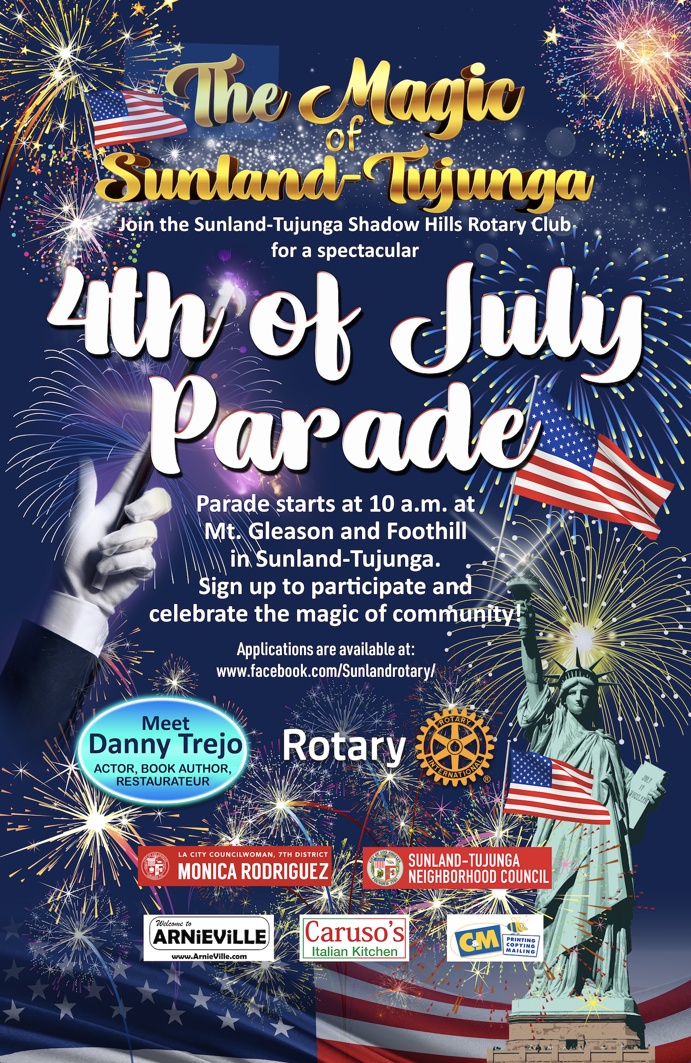 July 4 Parade - Rotary - Dignitaries - Celebrities & Magic