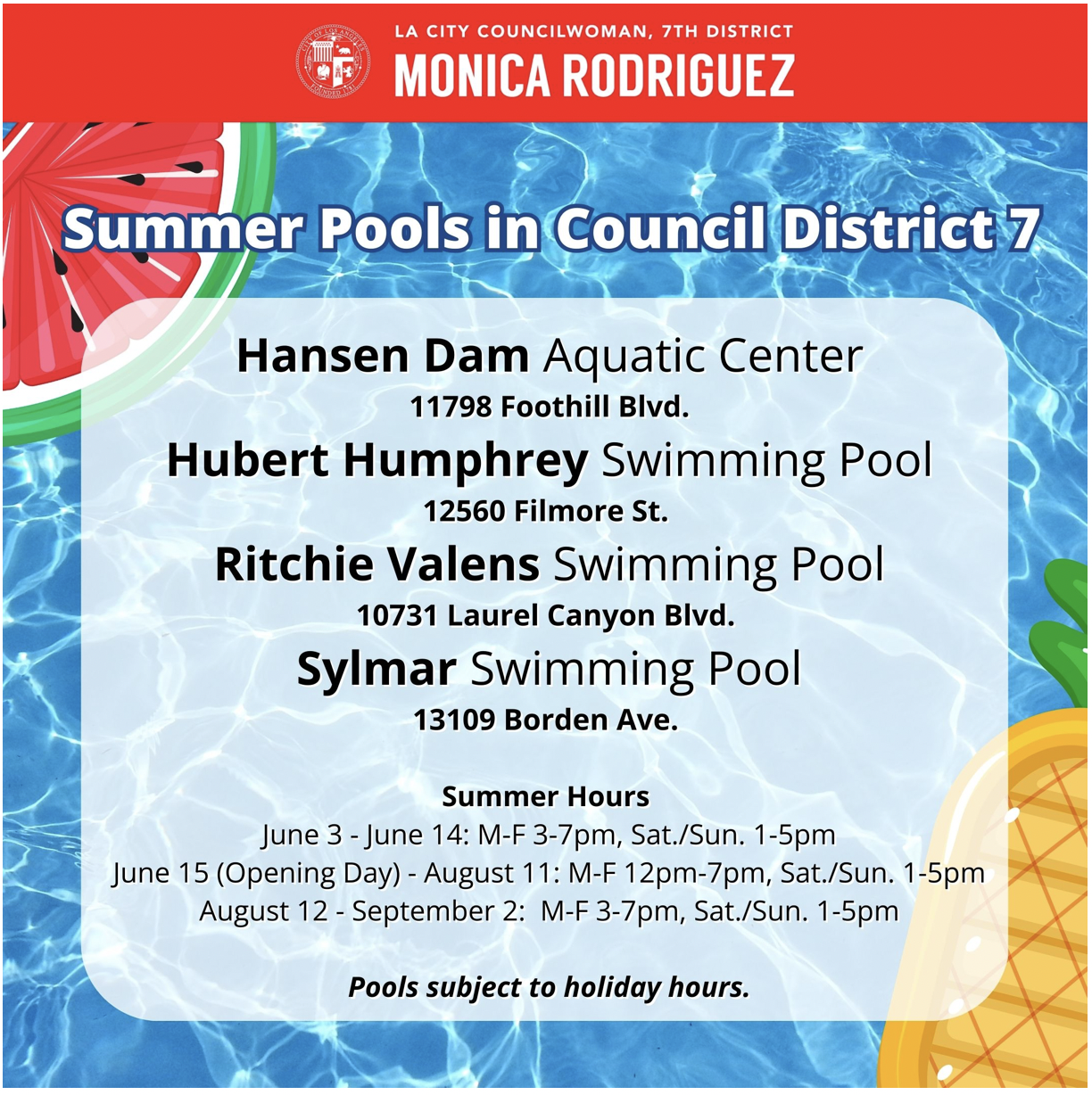 Summer Pools Open -- not too far away