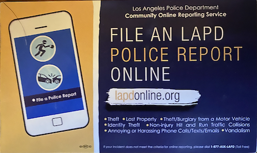 FILE AN LAPD POLICE REPORT ONLINE