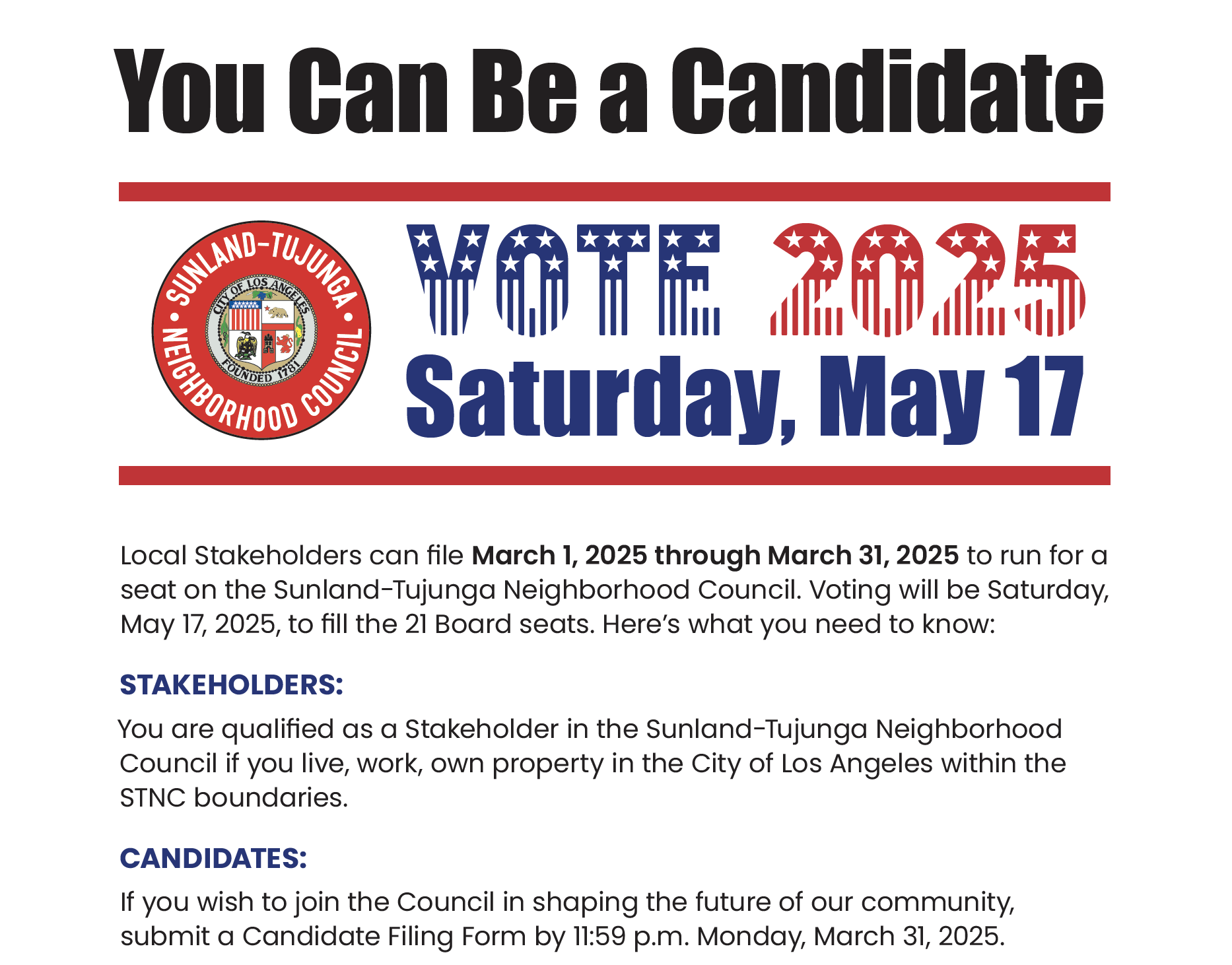 Run For Office - Apply By March 31