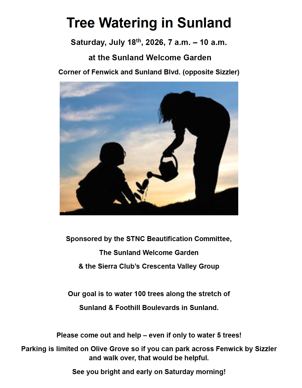 Tree Watering Day 7/18 -- Starts at 7:00AM